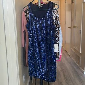 Navy blue sequin dress
